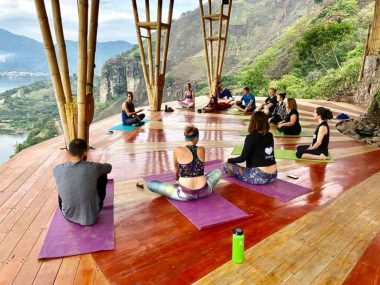 Melissa Smith, Group Yoga at a remote working conference in Guatemala, May 2018