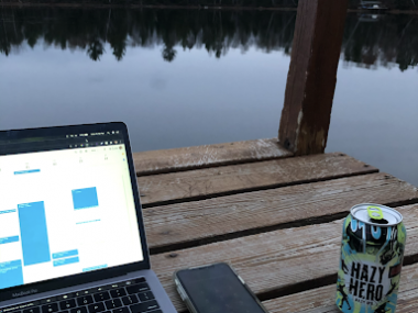 A huge benefit - being able to work from the pier on a lake for an evening call.