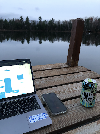 A huge benefit - being able to work from the pier on a lake for an evening call.